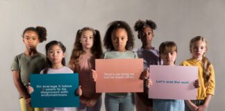 8-year-old children symbolise the shocking eight year wait for an endometriosis diagnosis in groundbreaking menstrual health campaign 5f8c45059f2637d118f5b38fd2e3696fe694c2af