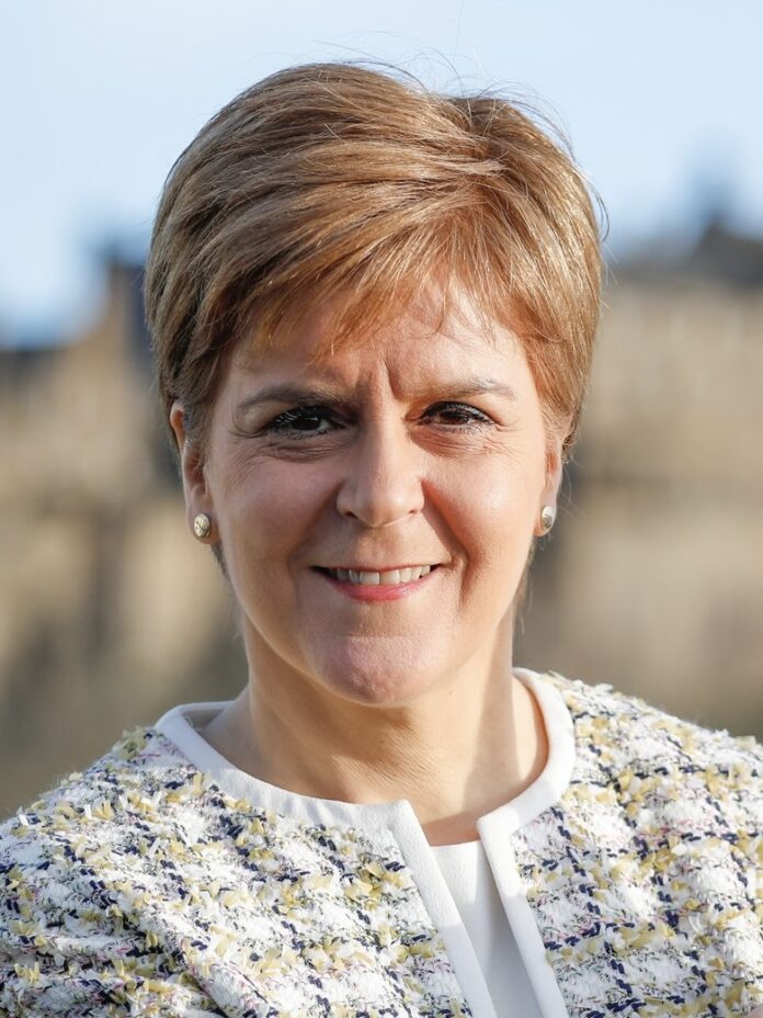 Nicola Sturgeon in 2020 outside Edinburgh Castle Nicola Sturgeon in 2020 outside Edinburgh Castle