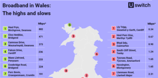 LLYS TRIPP IN GWAELOD-Y-GARTH, CARDIFF, HAS THE SLOWEST BROADBAND IN WALES the slowest streets in wales