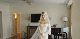 Hailey Bieber beats Ariana Grande to have most popular wedding dress of 2021 Screenshot 2021 12 16 16.12.34