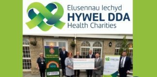Hywel Dda Health Charities on £5,000 donation by Welsh Guards to Prince Philip Hospital Welsh Guards 5000 donation for Prince Philip gardens picture