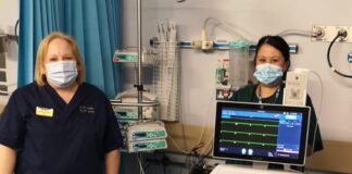Hywel Dda Health Charities on new, £8,000 ECG machine bought for Prince Philip Hospital’s ICU ECG for ICU Prince Philip picture Emma Carlsen and Jackie Cromwell