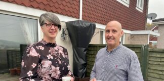 Walking Land’s End to John O’Groats via Caerleon raises over £800 for Action for Children Maria Jones with husband Phill scaled