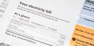 North Wales has the highest electricity bills in the UK paper electricity bill from uk energy supplier DTFCTT