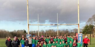 East v West rugby league junior matches in Ystrad Mynach on Saturday 2022 Salford v West Wales e1643810748641