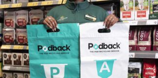 MORRISONS BECOMES FIRST SUPERMARKET TO PARTNER WITH COFFEE POD RECYCLING SCHEME ‘PODBACK Morrisons CoffeePodRecycling 004 1 scaled