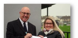 Hakin United AFC have donated £1,000 to Hywel Dda Health Charities in loving memory of Alan Roach Picture1 1