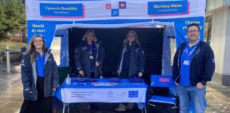 Working Wales pop-up events comes to Pembrokeshire Some of the Working Wales team at a previous pop up event