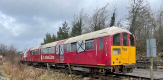 Second Vintage Tube train arrives at Cynheidre Tube 00803