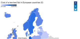 The UK falls to 20th place as the most expensive country to buy a flat – but a central flat in London costs almost FIVE times more than the global average 1652783741849