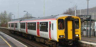Transport for Wales advises passengers not to travel by rail on strike days and to expect further disruption Class 150 refurb Taffs Well