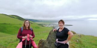 Just five miles to go for nurse pair on charity coastal walk challenge Rhian and Eirian walking between Llanrhystud and Aberystwyth