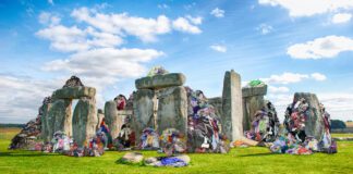 In Pictures: Wales’ Growing Polyester Problem Stone Henge with Discarded Uniforms My Nametags scaled