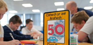 Bedwas High pupils get creative this Clean Air Day Winning sign Miley Fletcher Bedwas High scaled