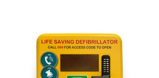 Local MP Virginia Crosbie helps raise awareness of sudden cardiac arrest and AED access defibstore 4000 secure outdoor aed cabinet