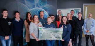 Staff at Aber Instruments completed a 6,996-mile challenge between them and donated a fantastic £7,000 to the Bronglais Chemo Appeal. Aber Instruments donation to chemo appeal picture