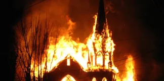 Loss of heritage as arson attacks cause millions of pounds worth of damage to churches Church on fire Credit butterbits via Flickr CC BY SA 20 CNA 8 3 15