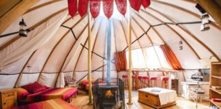 An eco-glamping in Carmarthenshire has been nominated for a prestigious European tourism sustainability award Credits Larkhill Tipis and Yurts