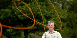 Fly casting champion Hywel’s mission to promote fishing in Wales Hywel Morgan land