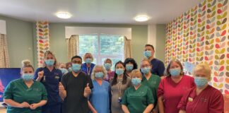 Sunderland Ward staff six-mile bed push to raise funds for wellbeing activities sunderland ward may 2022 scaled