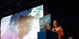 Port of Milford Haven sponsors inspirational Duke of Edinburgh event at Pembrokeshire College 08.11.22 Pembrokeshire born adventurer Tori James gave an inspirational speech at the DofE Wales Business Tea sponsored by the Port of Milford Haven. min scaled