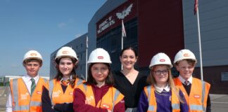 BOUYGUES UK AND CARMARTHENSHIRE COUNTY COUNCIL LAUNCH PENTRE AWEL 21ST CENTURY SKILLS WORK EXPERIENCE SCHEME 21st Century Schools launch at Parc y Scarlets min scaled
