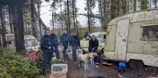 Wrexham man sent to prison after neglecting 11 dogs and puppies Pic at location during warrant RSPCA inspector Anthony Joynes ARO John Littlewood Inspector Mark Roberts ARO Melanie Froude Inspector Rachael Davies scaled