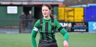 Local women-led businesses and Plascrug Leisure Centre combine to back Aberystwyth Town Women Amy Jenkins credit Beverley Hemmings