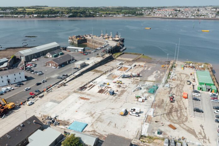 An extended slipway has been constructed at Pembroke Port as part of the Pembroke Dock Marine project, ideal for accommodating launches of vessels and devices and supporting the renewables in-min