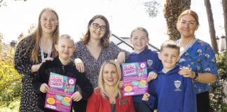 Principality Building Society launch £300,000 Future Generations Fund Young Carers Aaliyah Ozzy and Cadi with Jessie Haig Alissa min scaled