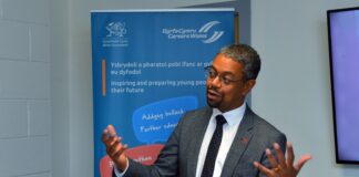 Economy Minister launches new pilot to support careers learning in schools The Minister speaking at the award launch scaled