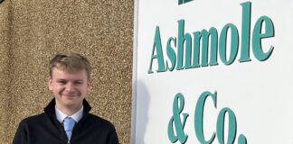 Ashmole & Co – Future of accountancy firm in safe hands following successful response to Apprenticeship Scheme Ceirion Harris outside the Ammanford office