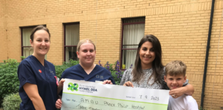 Charity ball raises over £3,000 for Acute Medical Assessment Unit Katie Richards cheque presentation