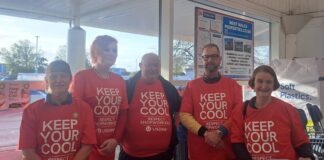 Llanelli MP backs “Freedom from Fear” shopworkers campaign on visit to Tesco Store, Trostre USDAW 1 002