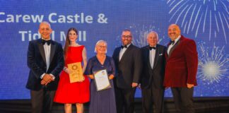 Carew Castle ends the year with a glow of success SMALLCarew Castle Tidal Mill Sustainable Tourism Award 1