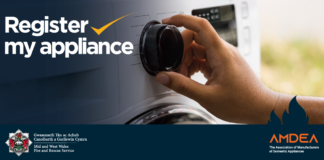 Gwasanaeth Tân ac Achub Canolbarth a Gorllewin Cymru yn Cefnogi Wythnos Cofrestru fy Offer JR1552 Register My Appliance Web Banner 1140x550px