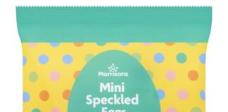 Save vs Splurge: Morrisons Launches Cadbury’s Mini Eggs Dupe Range costing just £1 per pack Morrisons Mini Speckled Eggs 80g T1 min