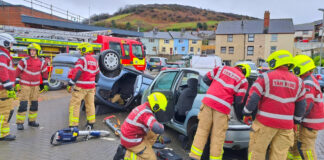 Road Traffic Collision Training Exercise at Aberystwyth Fire Station Aber 01 3 cropped