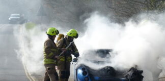 What to Do If Your Vehicle Catches Fire & How to Avoid Fines Car fire on Reservoir Road geograph.org .uk 4862199