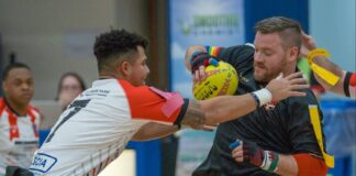 USA 24 WALES 78 – Wheelchair Rugby League international Gary Preece v USA game 1 scaled e1706924441554 min