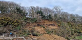Calls for protection of National Cycle Network Landslip at Coppett Hall Beach Wisemans Bridge Pembrokeshire scaled