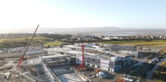 Pentre Awel project marks one year of construction with installation of final steel structure byuk pr pentre awel after