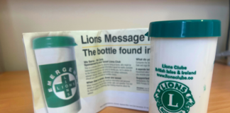 New initiative will improve communication for patients with a life-limiting condition in Carmarthenshire Lions message in a bottle