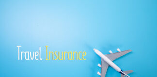 How Your Travel Insurance Might Not Cover Your Party Weekend Abroad White passenger plane on blue background and Travel Insurance text 52135981221 scaled