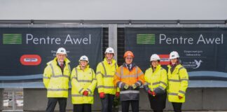 BOUYGUES UK’S PENTRE AWEL PROJECT MARKS PIVOTAL MILESTONE WITH TOPPING OUT CEREMON pentre awel topping out resized