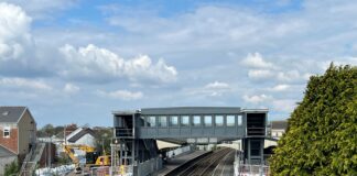 Major milestone reached in improving accessibility at Llanelli station Bridge span is installed at Llanelli station as part of construction of accessible footbridge scaled