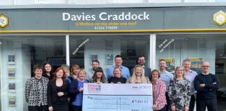Llanelli based Davies Craddock Insurance donates over nine thousand pounds to local charity Foothold Cymru! Davies Craddock Donation