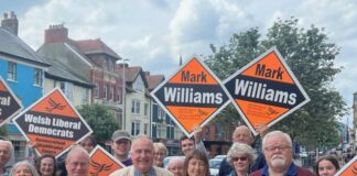 Welsh Lib Dem Ceredigion Preseli candidate Mark Williams launches election campaign IMG 1306