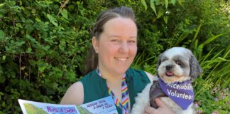 Rupee’s ready to help nervous train travellers take their first rail journey Carys and Rupee scaled