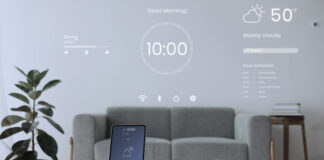 UK Smart Home Market to Hit €10.2 billion in 2024, with 82% of Brits Embracing Smart Tech digital tablet screen with smart home controller wooden table scaled